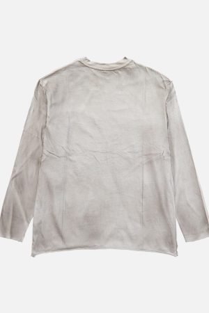 Concert Outfit Washed Edge Long Sleeve T-Shirt