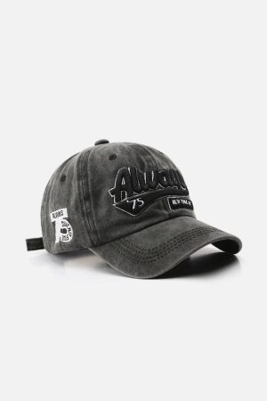 Concert Outfit Washed Embroidered Letter Baseball Cap