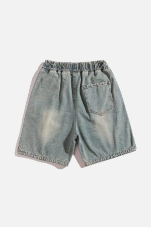 Concert Outfit Washed Embroidery Jorts