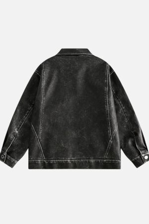 Concert Outfit Washed Faux Leather Jacket