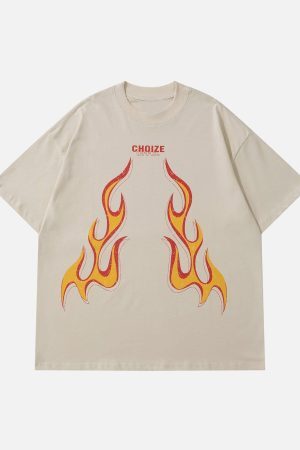 Concert Outfit Washed Flame Print Tee