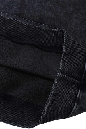 Concert Outfit Washed Flame Printed Fleece Hoodie