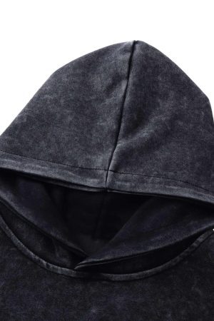 Concert Outfit Washed Flame Printed Fleece Hoodie