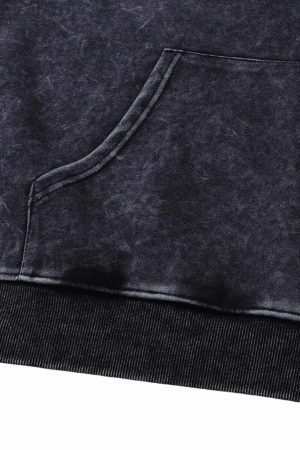 Concert Outfit Washed Flame Printed Fleece Hoodie