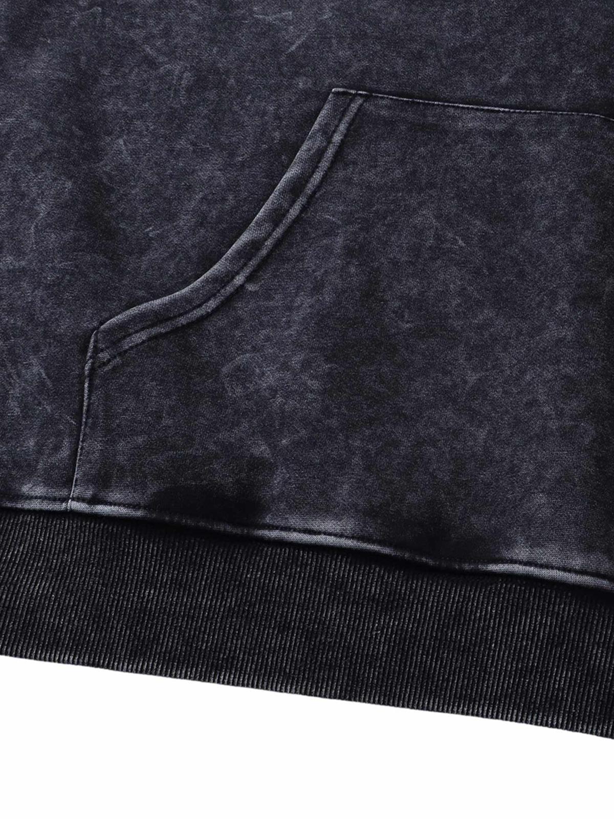 Concert Outfit Washed Flame Printed Fleece Hoodie Concert Outfit Washed Flame Printed Fleece Hoodie