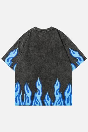 Concert Outfit Washed Flame Printed Tee