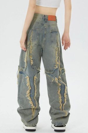 Concert Outfit Washed Fringe Jeans