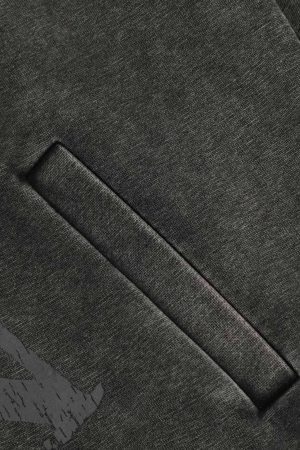 Concert Outfit Washed Fur Collar Zip Up Hoodie