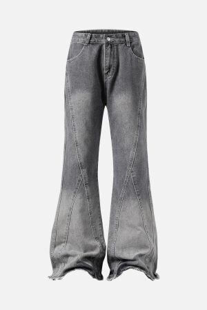 Concert Outfit Washed Gradient Flared Jeans