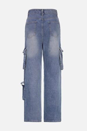 Concert Outfit Washed Gradient High Rise Straight Leg Jeans