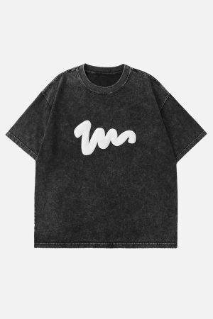 Concert Outfit Washed Graffiti Print Tee