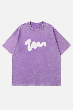 Concert Outfit Washed Graffiti Print Tee