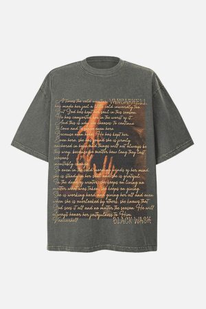 Concert Outfit Washed Graphic Crew Neck T-Shirt