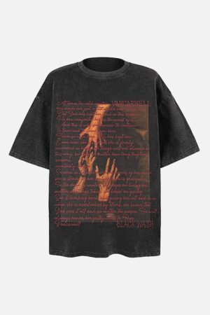 Concert Outfit Washed Graphic Crew Neck T-Shirt