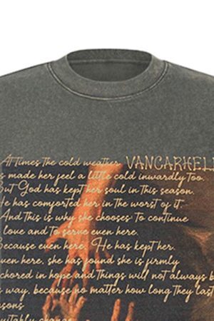 Concert Outfit Washed Graphic Crew Neck T-Shirt