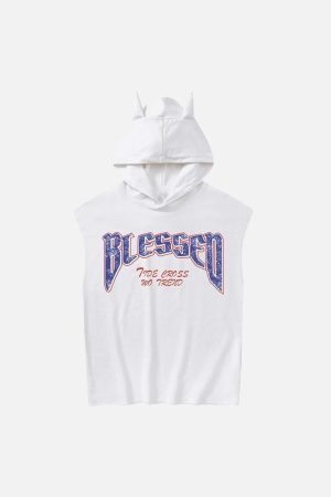 Concert Outfit Washed Hooded Cotton Undershirt