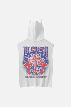 Concert Outfit Washed Hooded Cotton Undershirt