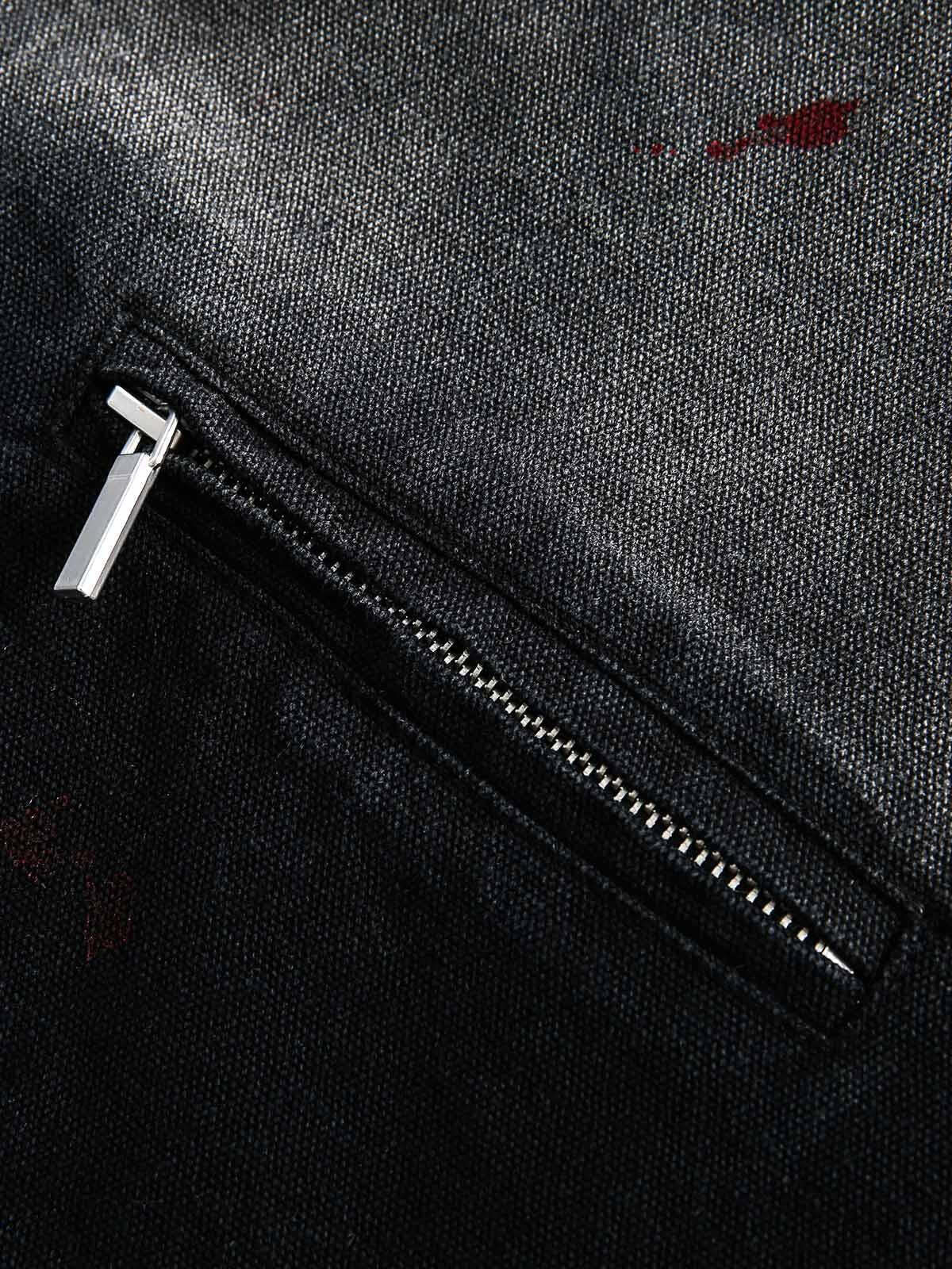 Concert Outfit Washed Ink Gradient Ripped Denim Jacket Concert Outfit Washed Ink Gradient Ripped Denim Jacket