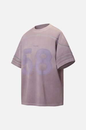 Concert Outfit Washed Jersey Welt Stitching T-Shirt