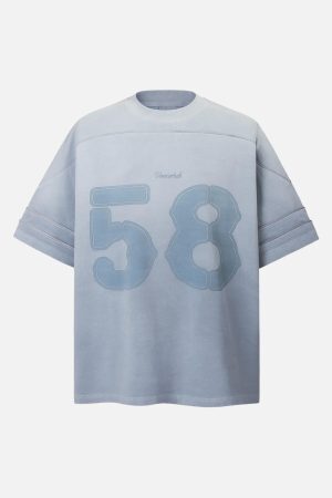 Concert Outfit Washed Jersey Welt Stitching T-Shirt