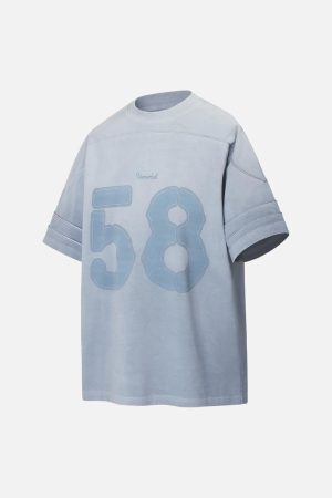 Concert Outfit Washed Jersey Welt Stitching T-Shirt