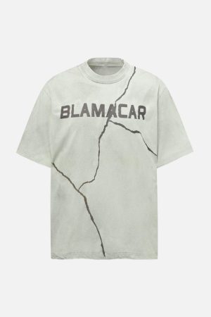 Concert Outfit Washed Lightning Oversized T-Shirt