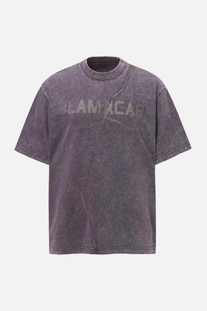 Concert Outfit Washed Lightning Oversized T-Shirt