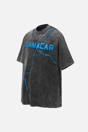 Concert Outfit Washed Lightning Oversized T-Shirt