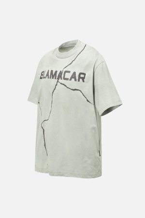 Concert Outfit Washed Lightning Oversized T-Shirt