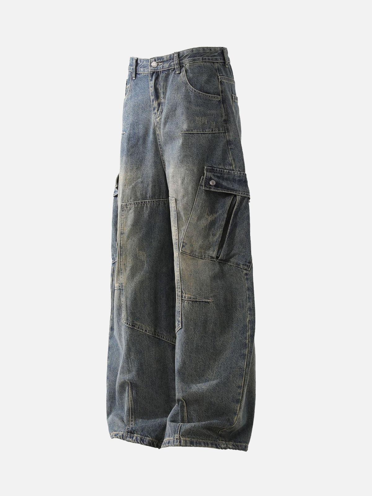 Concert Outfit Washed Multi-Pocket Baggy Barrel Cargo Jeans Concert Outfit Washed Multi-Pocket Baggy Barrel Cargo Jeans
