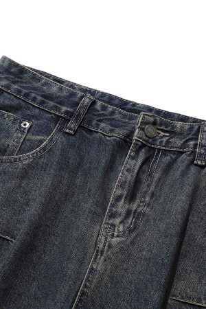 Concert Outfit Washed Multi-Pocket Baggy Barrel Cargo Jeans