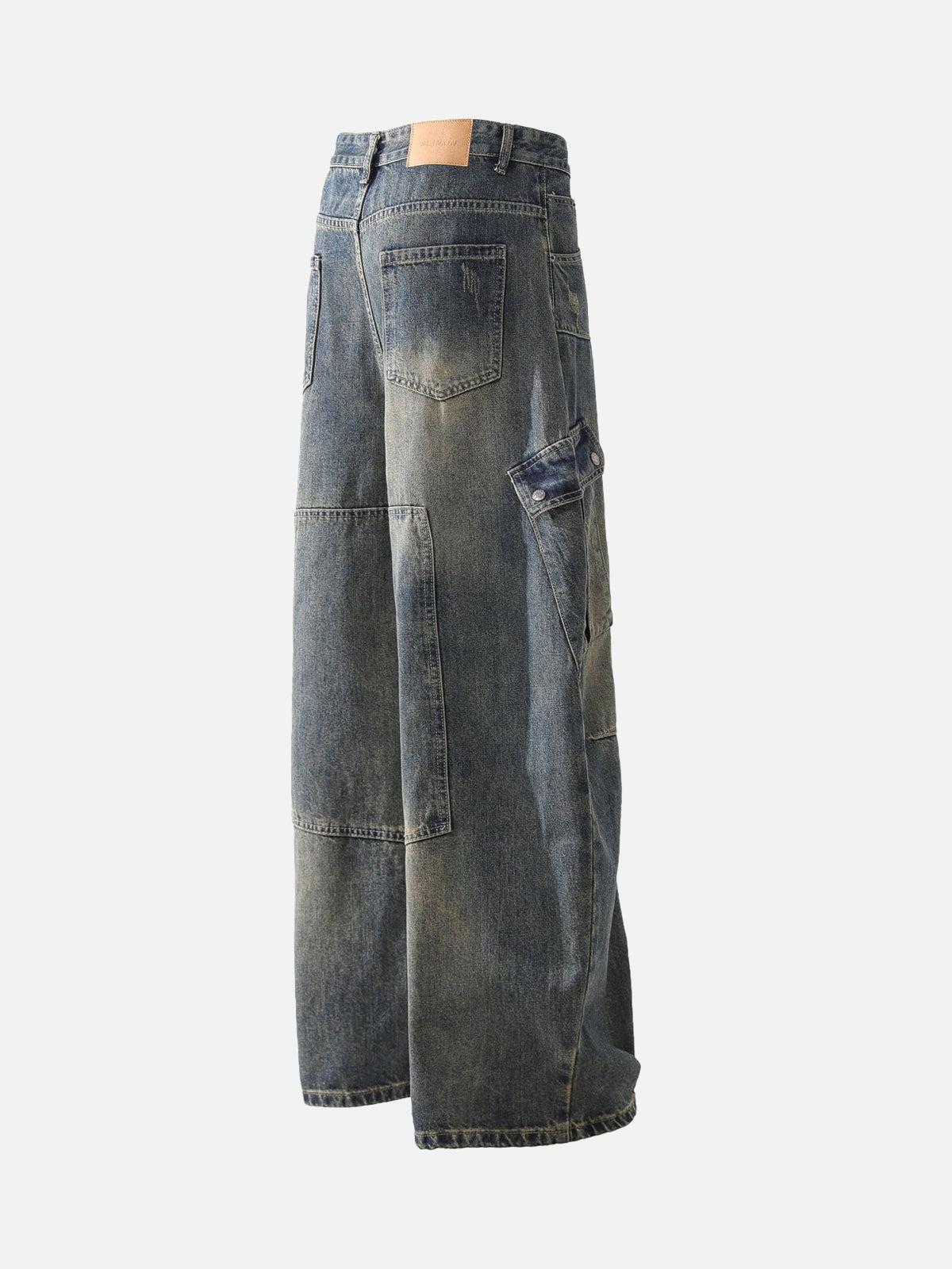 Concert Outfit Washed Multi-Pocket Baggy Barrel Cargo Jeans Concert Outfit Washed Multi-Pocket Baggy Barrel Cargo Jeans