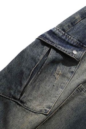 Concert Outfit Washed Multi-Pocket Baggy Barrel Cargo Jeans