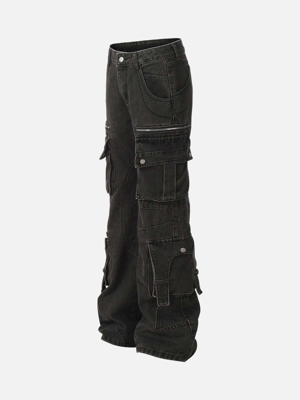 Concert Outfit Washed Multi-Pocket Bootcut Jeans Concert Outfit Washed Multi-Pocket Bootcut Jeans