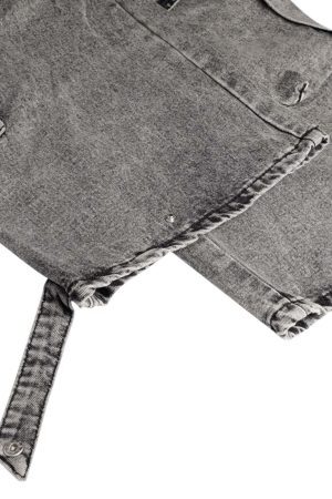 Concert Outfit Washed Multi-Pocket Cargo Jeans