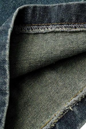 Concert Outfit Washed Multi-Pocket Denim Cargo Jorts