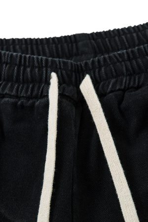 Concert Outfit Washed Multi Pocket Drawstring Cargo Jeans