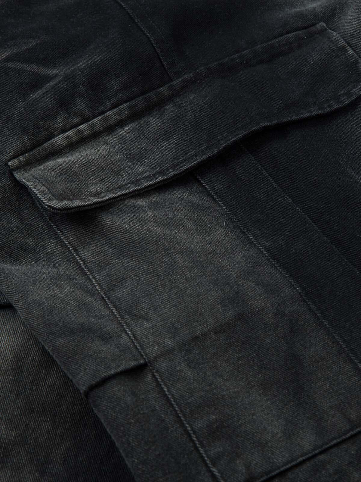 Concert Outfit Washed Multi Pocket Drawstring Cargo Jeans Concert Outfit Washed Multi Pocket Drawstring Cargo Jeans