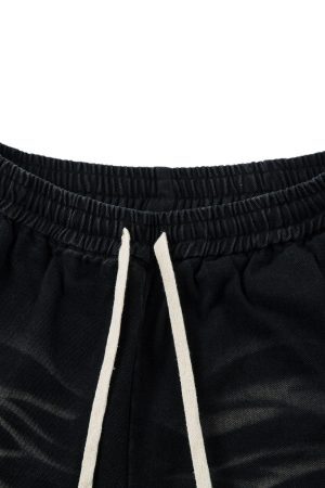 Concert Outfit Washed Multi Pocket Drawstring Cargo Jeans