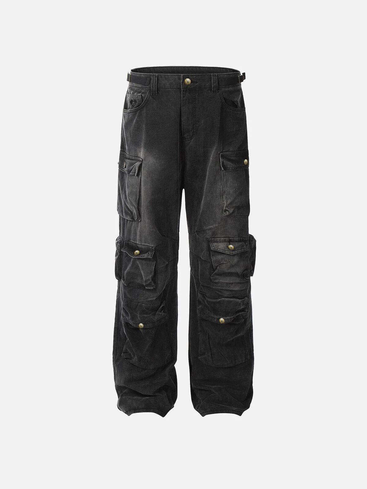 Concert Outfit Washed Multi Pocket Loose Jeans Concert Outfit Washed Multi Pocket Loose Jeans