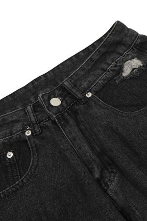 Concert Outfit Washed Multi-Pocket Work Cargo Jeans