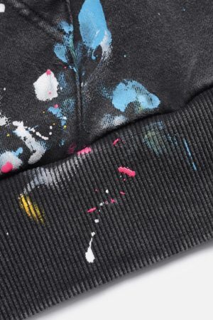 Concert Outfit Washed Paint Splash Hoodie