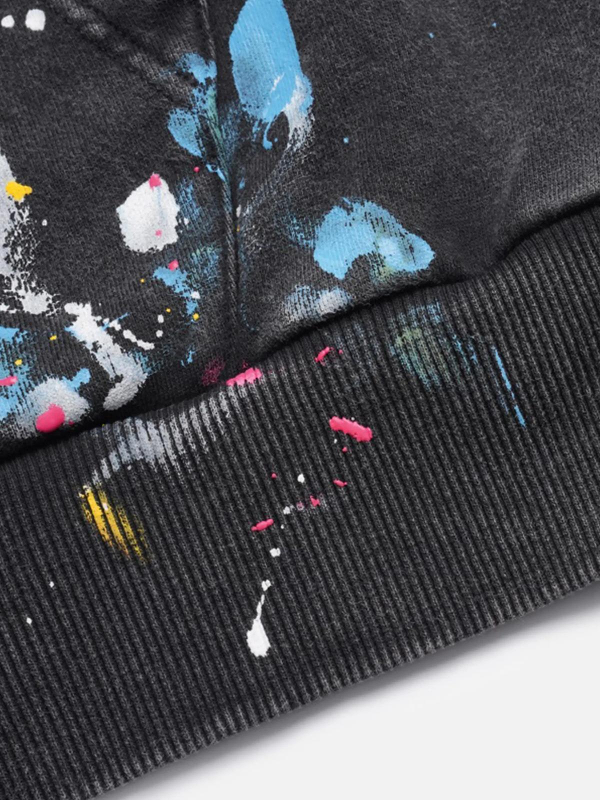 Concert Outfit Washed Paint Splash Hoodie Concert Outfit Washed Paint Splash Hoodie