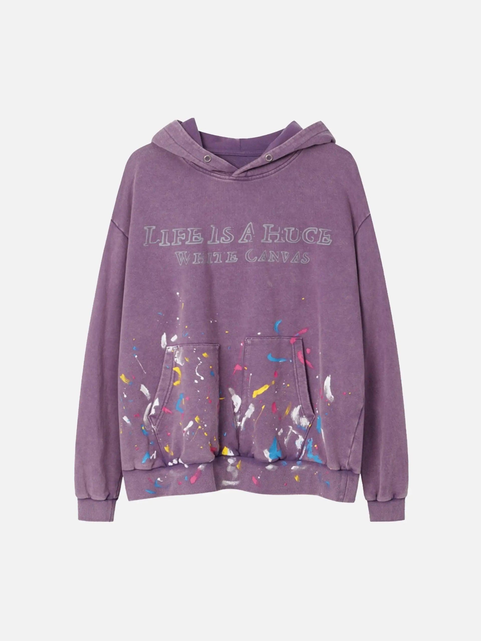 Concert Outfit Washed Paint Splash Hoodie Concert Outfit Washed Paint Splash Hoodie