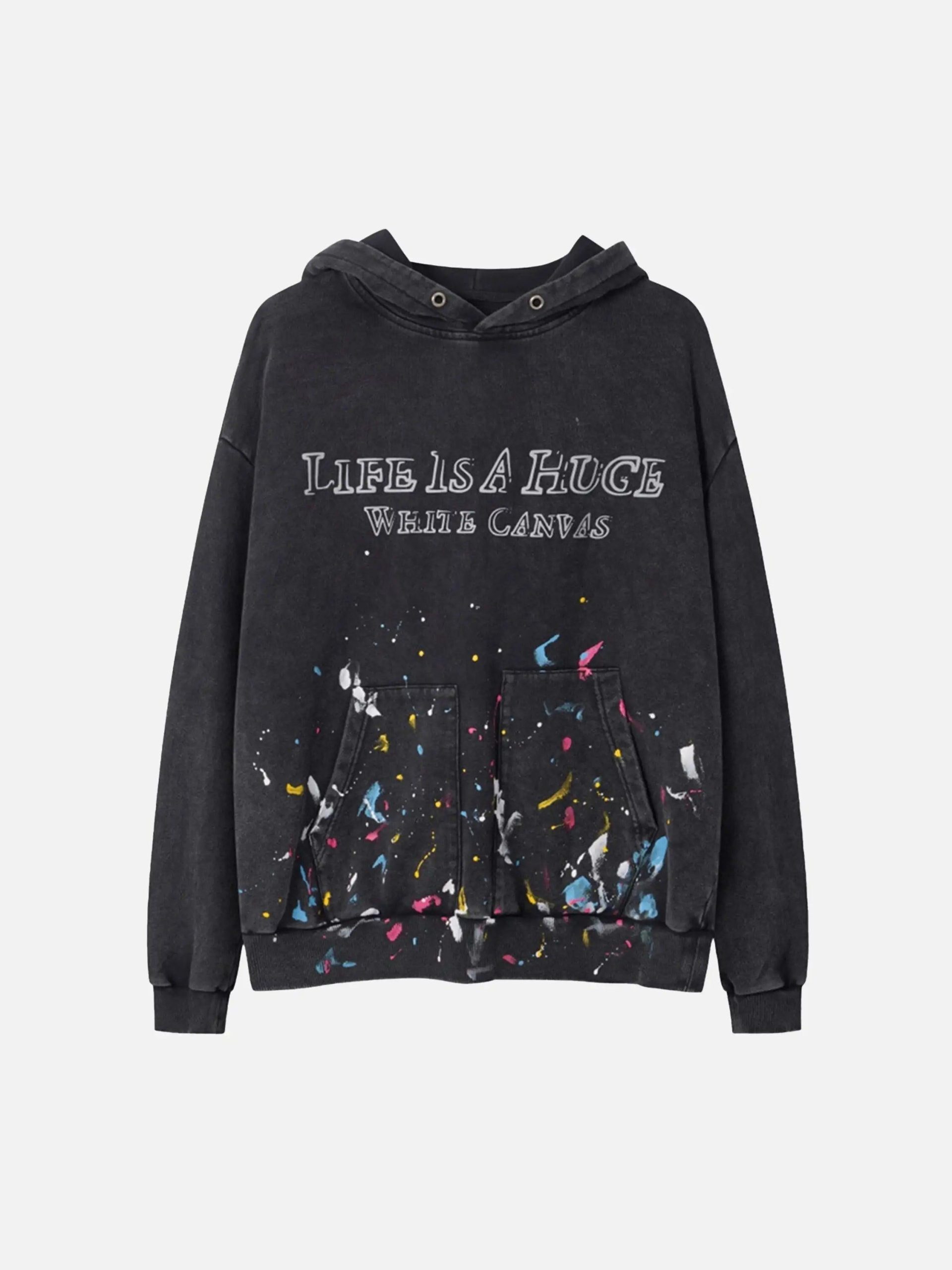 Concert Outfit Washed Paint Splash Hoodie Concert Outfit Washed Paint Splash Hoodie