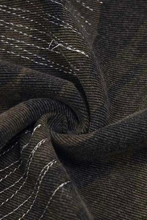 Concert Outfit Washed Panel Camouflage Jeans