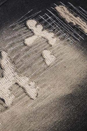 Concert Outfit Washed Panel Camouflage Jeans