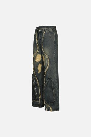 Concert Outfit Washed Paneled Jeans