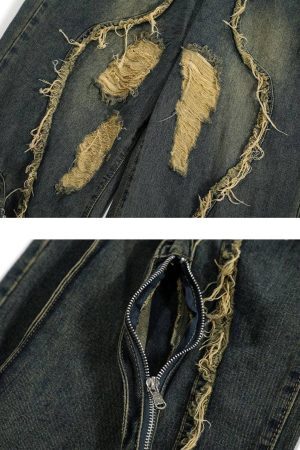 Concert Outfit Washed Paneled Jeans