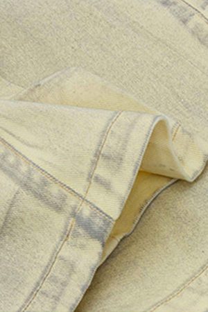 Concert Outfit Washed Print Baggy Denim Shorts